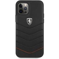 iphone case leather - Ferrari "FEHQUHCP12MBK Off Track Leather Quilted Case iPhone 12/ 12 Pro" Black - 1 nuotrauka