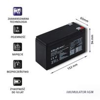baterija 12v - Qoltec Gel Battery 12V 9Ah 90A AGM - 4 nuotrauka