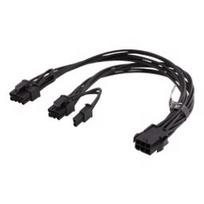 PCIe maitinimo kabelis, 6 kontaktų iki 2x 8 kontaktų, 0,3 m, juodas DELTACO / SSI-63