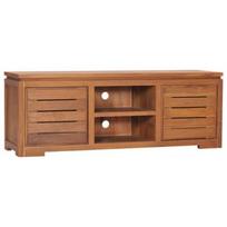 TV staliukas VLX Solid Teak Wood 289069, rudas, 1100 mm x 300 mm x 400 mm