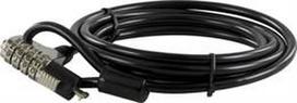 DELTACO wire lock for devices with locking holes, 6mm, 1.8m cylindersteel cable is 3mm thick. Total
