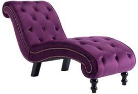 Fotelis VLX Chaise Lounge Velvet, violetinis, 145 cm x 52 cm x 77 cm