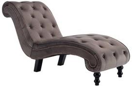 Fotelis VLX Chaise Lounge Velvet, pilkas, 145 cm x 52 cm x 77 cm