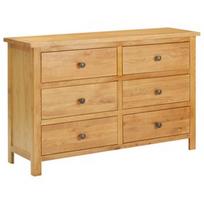 Komoda VLX Solid Oak Wood 289196, ruda, 105 x 33.5 x 73 cm