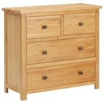 Komoda VLX Solid Oak Wood 289197, ruda, 80 x 35 x 75 cm