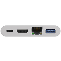 usb c ilgintuvas - Goobay USB-C Multiport Adapteris (HDMI + Ethernet, PD) 62105 Baltas - 2 nuotrauka