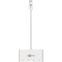 usb c ilgintuvas - Goobay USB-C Multiport Adapteris (HDMI + Ethernet, PD) 62105 Baltas - 3 nuotrauka