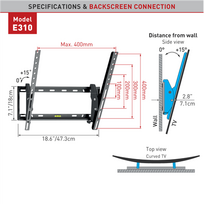 televizorius 65 tv - Barkan E310+ Flat / Curved TV Wall Mounts 29" - 65" - 1 nuotrauka