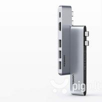 macbook pro 2 2 - Ugreen Multifunctional HUB 2x USB Typ C - USB Typ C PD  for MacBook Pro / Air gray (60559) - 1 nuotrauka
