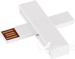 korteliu skaitytuvas - +ID smart card reader USB Blister, white - 1 nuotrauka