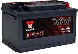 Yuasa, 12 V, 80 Ah, 760 A