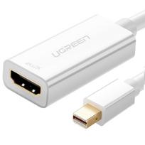 adapteris hdmi to displayport - Ugreen 4K HDMI (female) - Mini DisplayPort (male - Thunderbolt 2.0) adapter cable white (MD112 10460) - 1 nuotrauka
