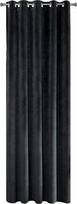 Eurofirany - Tenda in Velluto, con 8 Occhielli, Elegante, in Poliestere, 140 x 250 cm, Colore: Nero