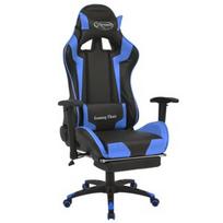 Žaidimų kėdė VLX Reclining Office Racing Chair, mėlyna/juoda