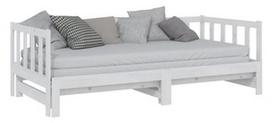 Sofa-lova VLX Pull-Out Solid Pinewood 806961, balta, 203.5 x 98 x 66 cm