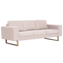 Sofa VLX Fabric 3-Seater, kreminė, 82 x 200 x 75 cm