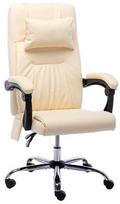 Biuro kėdė VLX Massage Faux Leather 20295, kreminė