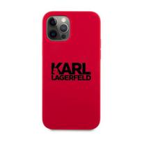 Karl Lagerfeld "KLHCP12MSLKLRE Stack Black Logo Silicone Case iPhone 12/ 12 Pro" Red