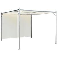 Pergolė su reguliuojamu stogu, kreminė balta, 3x3m, plienas