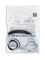 ikrovikliai type 2 - Gembird Spiral Cable USB / Apple Lightning 1.5m - 3 nuotrauka