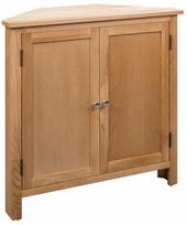Spintelė VLX Corner Solid Oak Wood, šviesiai ruda, 33.5 cm x 80 cm x 78 cm