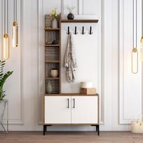 Kalune Design Salės stovas Viyana D - Walnut, Baltas