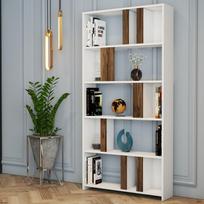 Kalune Design Knygų lentynas Lima - Baltas, Walnut