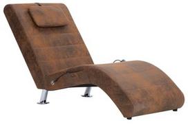 Fotelis VLX Massage Chaise Longue 281289, rudas, 59 cm x 144 cm x 79 cm