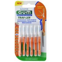 Antibakterinis tapdančių šepetėlis GUM TRAVLER 1412, 0.9 mm, 6vnt.