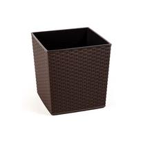 Plastikinis vazonas Juka Rattan, 40 x 40 cm
