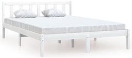 Lova VLX Solid Pinewood, balta, 195.5x145.5 cm, su grotelėmis