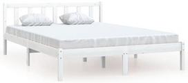 Lova VLX Solid Pinewood, balta, 195.5x140.5 cm, su grotelėmis