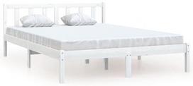 Lova VLX Solid Pinewood, balta, 205.5x145.5 cm, su grotelėmis