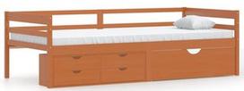 Lova VLX Solid Pinewood 322058, ruda, 200x90 cm, su grotelėmis
