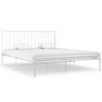 Lova VLX Metal Story, balta, 208x186 cm, su grotelėmis