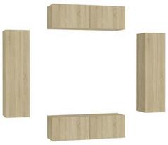 Svetainės baldų komplektas VLX 4 Piece TV Cabinet 3078982, vidaus, ąžuolo