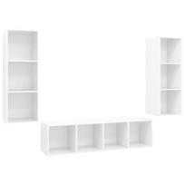 Svetainės baldų komplektas VLX TV Cabinet 3079751, vidaus, baltas