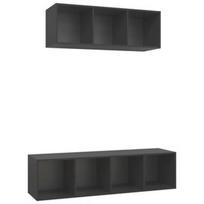 Svetainės baldų komplektas VLX TV Cabinet 3079792, vidaus, pilkas