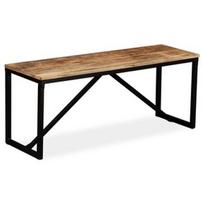 Suoliukas VLX Solid Mango Wood 244902, juodas/šviesiai ruda, 350 mm x 1100 mm x 450 mm