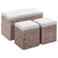 Suoliukas VLX Bench With 2 Ottomans 246105, pilkas, 750 mm x 380 mm x 460 mm