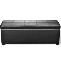 Suoliukas VLX Long Storage Bench Wood, juodas, 380 mm x 1180 mm x 450 mm