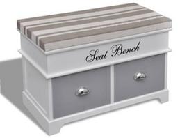 Suoliukas VLX Storage & Entryway Bench 240802, baltas, 340 mm x 690 mm x 450 mm