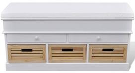 Suoliukas VLX Storage & Entryway Bench 240806, baltas, 350 mm x 1000 mm x 500 mm