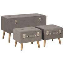 Suoliukas VLX Storage Stools 329256, aukso/pilkas, 380 mm x 850 mm x 470 mm