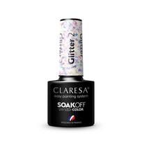 uv nagu lakas - Claresa Soak Off UV/LED Glitter hibridinis nagų lakas 2 5g - 1 nuotrauka
