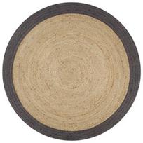 Kilimas VLX Handmade Jute 133678, šviesiai ruda/tamsiai pilka, 120 cm x 120 cm