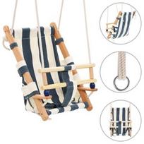 Sūpynės VLX Baby Swing Cotton Wood, mėlynos/baltos