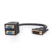 dvi i vga adapter - Gembird Adapter DVI-i / VGA x2 Black 0.3m - 1 nuotrauka