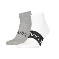 Calvin Klein Sneaker 2P Logo Ribb 701218712001 kojinės sportui (95789) (Pilka spalva, 39-42 dydis)