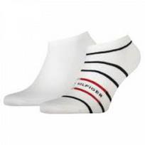 Tommy Hilfiger Men Footie 2P Breton S 100002211 001 kojinės sportui (92059) (Balta spalva, 39-42 dydis)